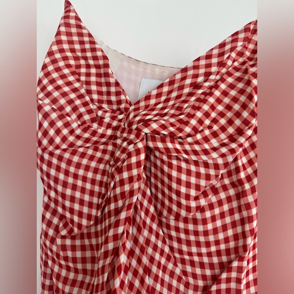 NWT Reformation Alana Tomato red Check two piece skirt set sz 6 - Picture 10 of 13